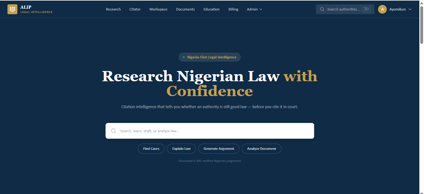 ALIP landing page at alip.africa